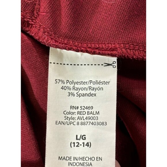 AVIA Sweater Women's Large Red Soot Athletic Pullover Front Pocket Hoodie - Picture 4 of 8